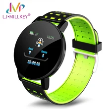 119 плюс смарт-часы пульсометр кровяное давление здоровье водонепроницаемый смарт Bluetooth Браслет фитнес-трекер для Android IOS