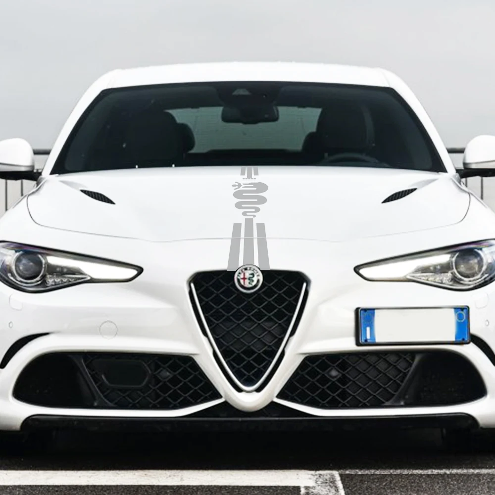 Adesivo Logo Alfa Romeo 74mm - Nero Per Giulia, Stelvio, Giulietta E Altri Modelli