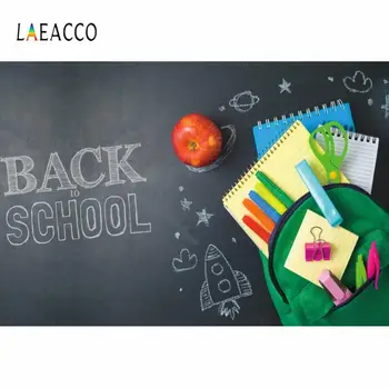 

Laeacco Back To School Blackboard Bag Photography Background Customized Photographic Backdrop For Photo Studio Wall