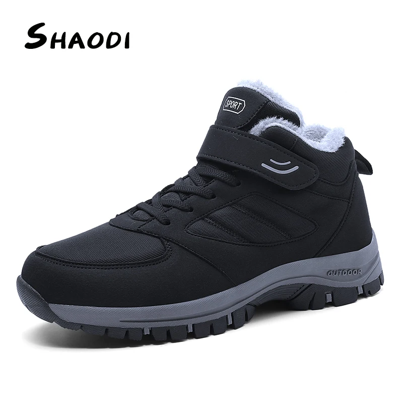 

High Top Sneakers Men Walking Shoes For Jogging Trekking Couple Unisex Athletic Warm Fur Ankle Boots Outdoor Winter Casual Shoes