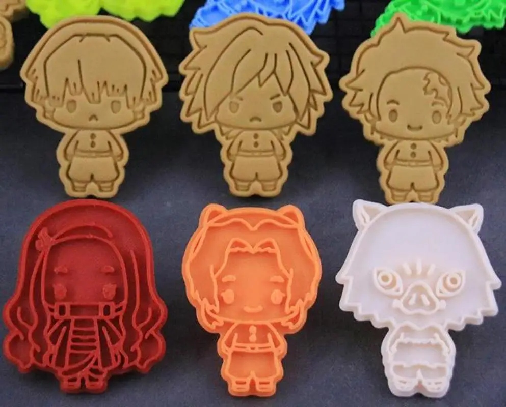 

1 Pc 3D Demon Slayer Cookies Cutter Tools 2020 Christmas Party 3D Pressing Baking Accessories Bakery Tools Kitchen Supplies