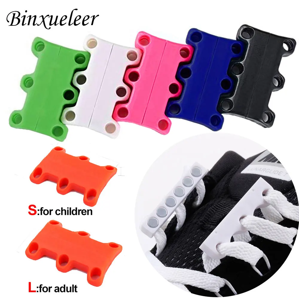 10 Colors Magnetic Shoelace Buckle No-Tie Shoelace Sport Shoe Belt Shoelaces Magnetic Closure
