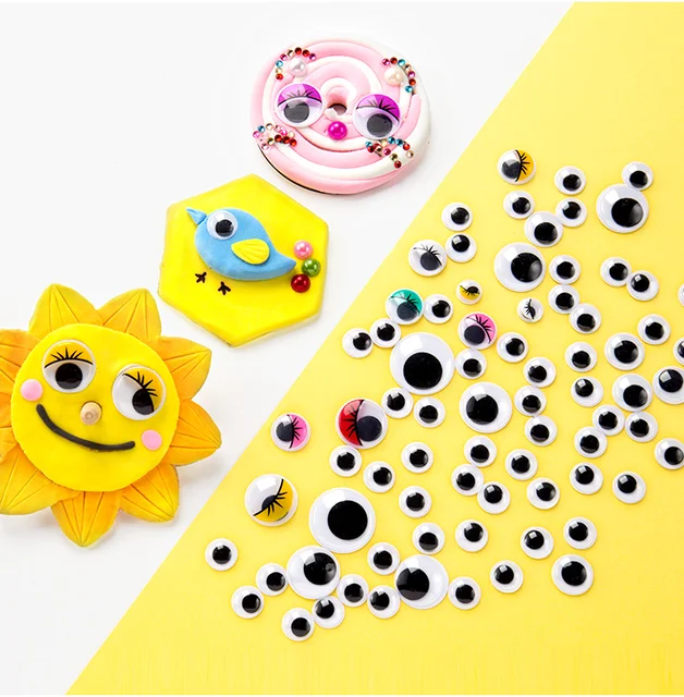 100pcs/200pcs Self-adhesive Googly Wiggle Eyes for DIY Scrapbooking Crafts Projects DIY Dolls Accessories Eyes Handmade Toys GYH 3