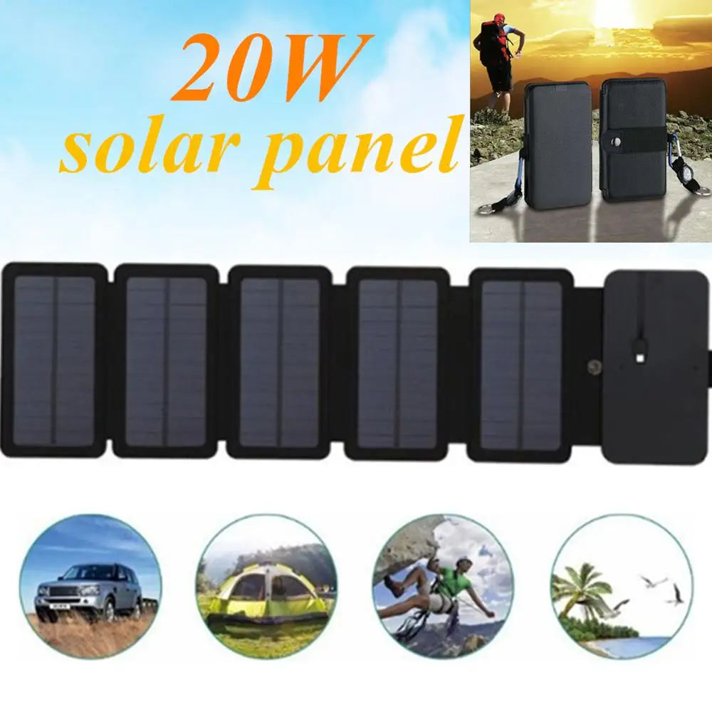 Haute powe16W 20W SunPower pliant les cellules solaires chargeur extérieur 5V 2.1A USB sortie dispositifs panneaux solaires portables pour chargeur de téléphone