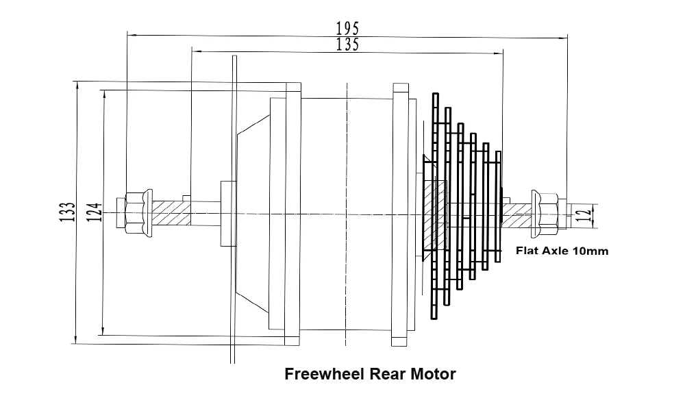 36V 500W rear thread motor drawing