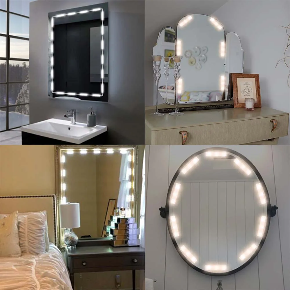 5V USB LED Fill Light Vanity Dimmable Mirror Lamp Touch Switch/Sensor Switch 4000K Dimmable Mirror Lamp for Makeup Table Bedroom