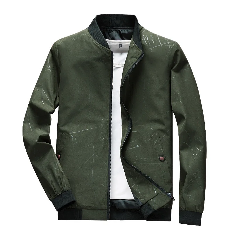 ZOGAA Autumn Men Bomber Zipper Jacket Casual Striped Baseball Jackets Hip Hop Slim Stand Collar Coats Male Pilot Coat Jackets