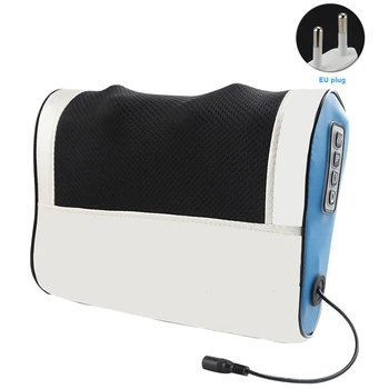 

PU Leather Massager Portable Neck Shoulder Infrared Heating Home Cervical Relaxing Pain Relief Electric Massage Pillow Shiatsu