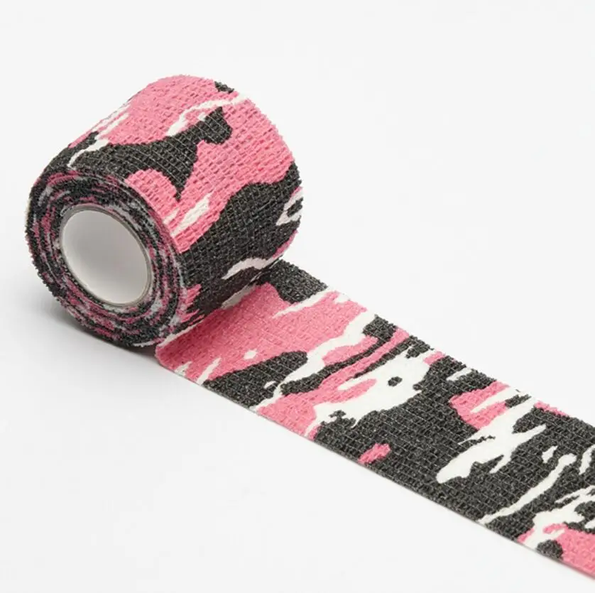 50MM-Pink Camo 50 мм эластичная лента для обёртывания охотничья Маскировка эластопласт самоклеющаяся камуфляжная спортивная защита лодыжки колено тату-бандаж 12 рулонов/лот - Цвет: 50MM-Pink Camo