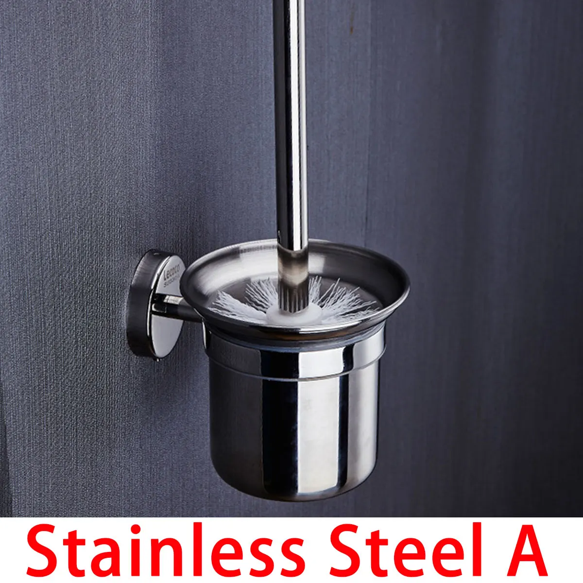 Stainless Steel A Набор кистей для унитаза, щетка для унитаза на мертвый угол, мягкие волосы, настенная ручка из нержавеющей стали для домашнего использования, набор для чистки ванной комнаты - Цвет: Stainless Steel A
