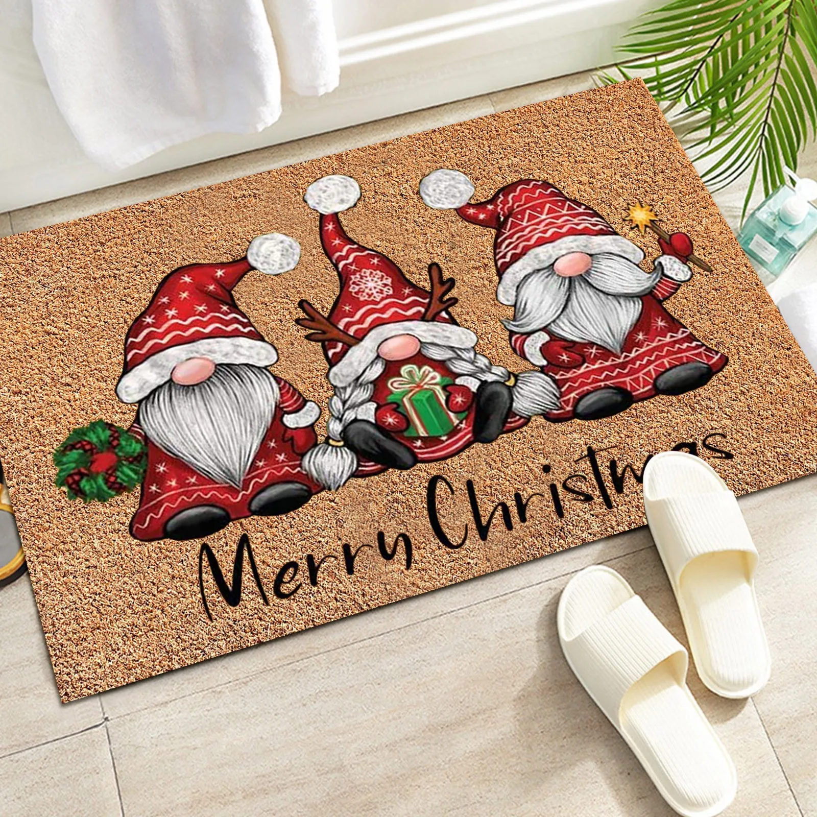 Skinny Doormat, Christmas Doormat, Small Doormat Playhouse, Santa Doormat,  Small Welcome Mat, Doormat Narrow, Doormat for Small Porch 