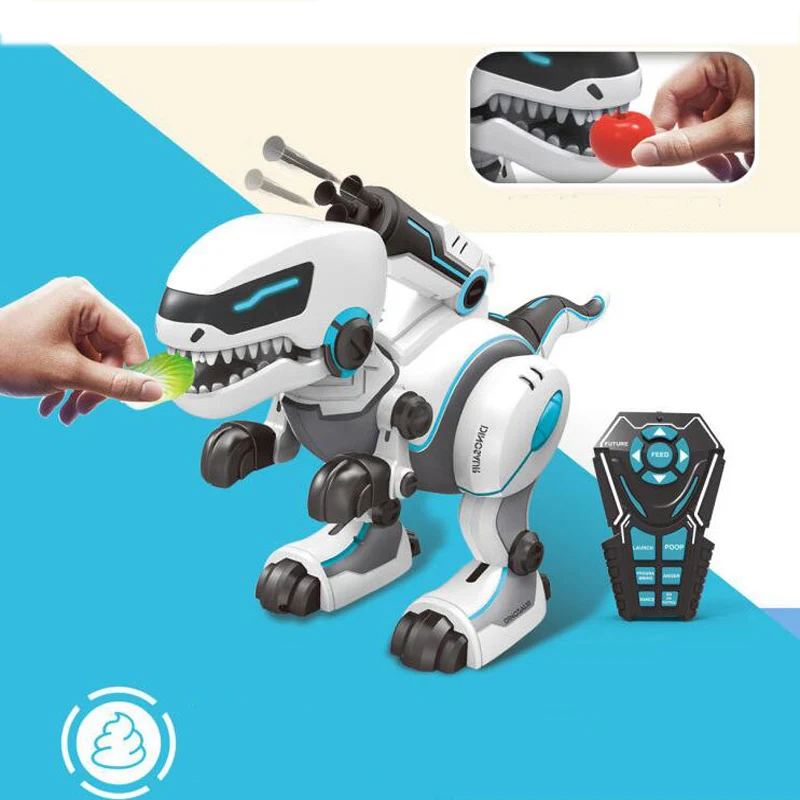 Remote Control Dinosaur Intelligent Robot Programming Feeding Launching Ball Dancing Singing Animal Dinosaur Boy Toy Gift