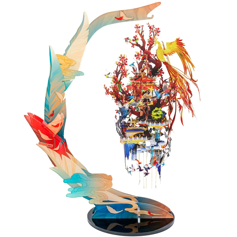 Art Model Mu 3D Metal Puzzle Birds Rende Omaggio Ai Kit Modello Fenice Diy Laser Cut Assemblare Puzzle Giocattolo Regalo Per Bambini