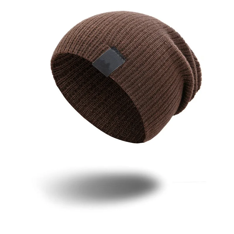 Мешок шапка для мужчин зимние шапки женские уличные лыжные Toboggan шапка вязаная Осенняя теплая однотонная Спортивная Кепка с черепом унисекс