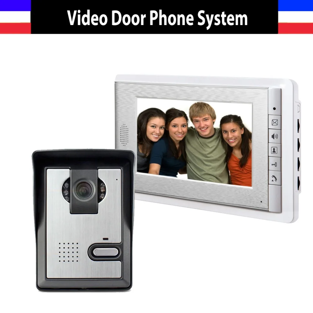 1 Camera 1 Monitor 7 ''TFT lcd Проводной видео-телефон двери визуальный видеодомофон Громкая связь домофон система с водонепроницаемой наружной ИК-камерой для дома - Цвет: 1 Camera 1 Monitor