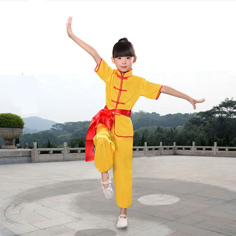 Adult kid Chinese traditional Wushu Costume boys girls KungFu Suit Tai Chi Martial Art Uniform