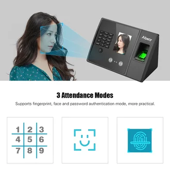 

Aibecy Biometric Fingerprint Time Attendance Machine with HD Display Screen Support Face Fingerprint Password Multi-language