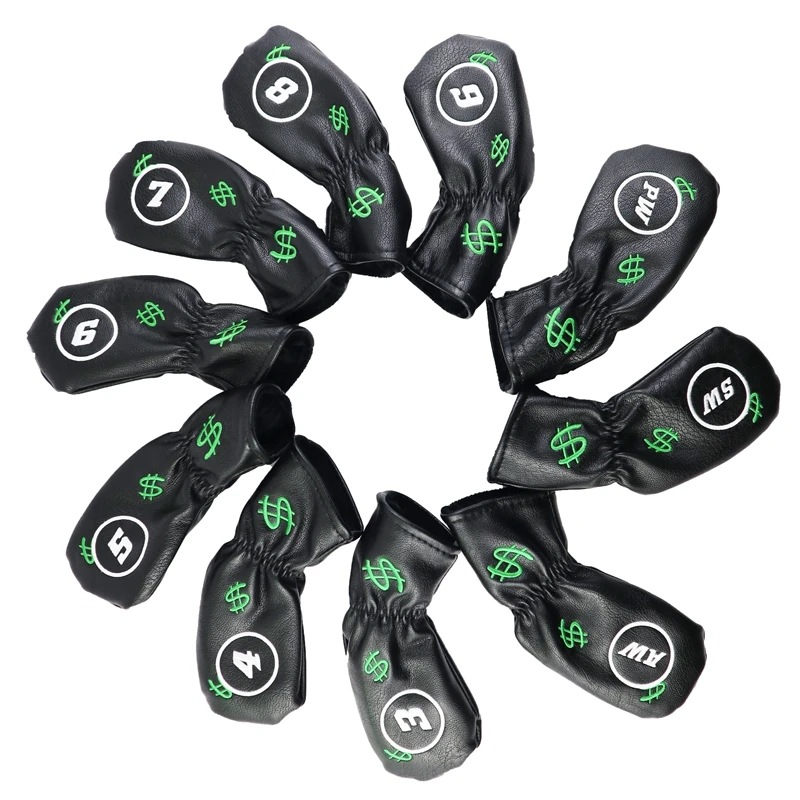10pcs USA NRC Гольф Железный головной убор изысканный PU толстый из искусственной кожи гольф клуб Железный головной убор аксессуары - Цвет: 10pcs USA