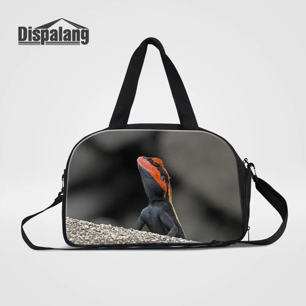 Travel Bag10 Пользовательские животных ящерица дорожные сумки для мужчин открытый плечо Duffle с обувь карман мальчиков студентов через плечо выходные - Цвет: Travel Bag10
