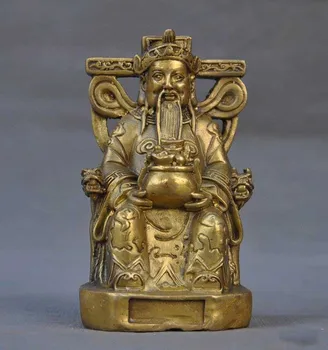 

Details about 4"old Chinese brass Feng Shui yuanbao wealth God manmon statue