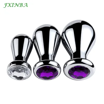 FXINBA Large Bulb Anal Plug Metal Butt Plug Big Set Jewelry Beads Buttplug Adult Sex Anal Toys for Women Men Gay Masturbation 3