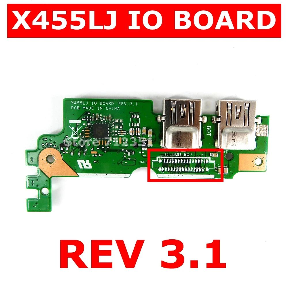 X455LJ IO плата для ASUS X455 X455L X455LD X455LF X455WE USB SD карты разъемы 60NB08M0-101130 тест 100% ОК |