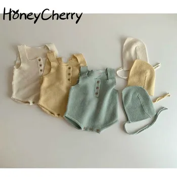 

Baby Cute Knitted One-Piece Romper Baby Fashion Vest Garments with Hat baby girl clothes
