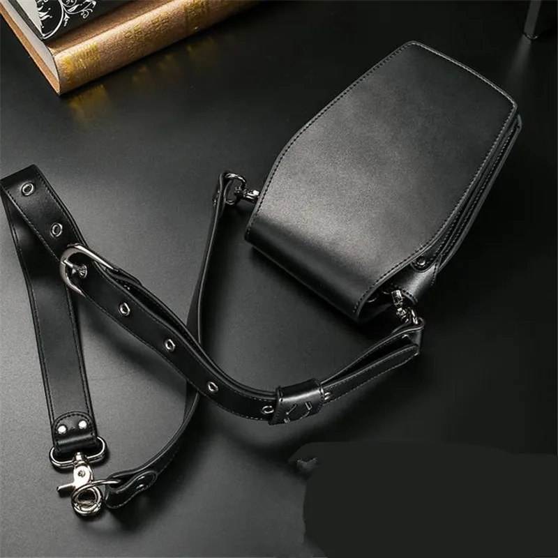 New 5 Pockets Cowhide Hair Scissors Bag Hairdressing Holder Bag Barber Salon Pouch Waist Pet Groomer Scissors Professional 3