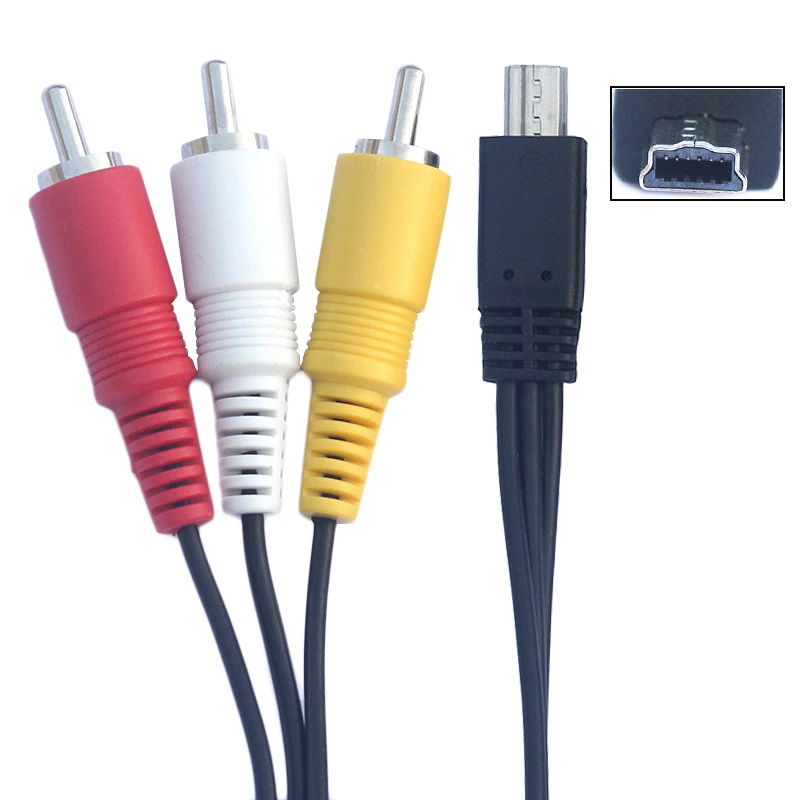 ミニ Usb 6 ピン Av Rca デジタルカメラビデオカメラケーブルキヤノン Mini Usb Av Digitaldigital Camera Cables Aliexpress