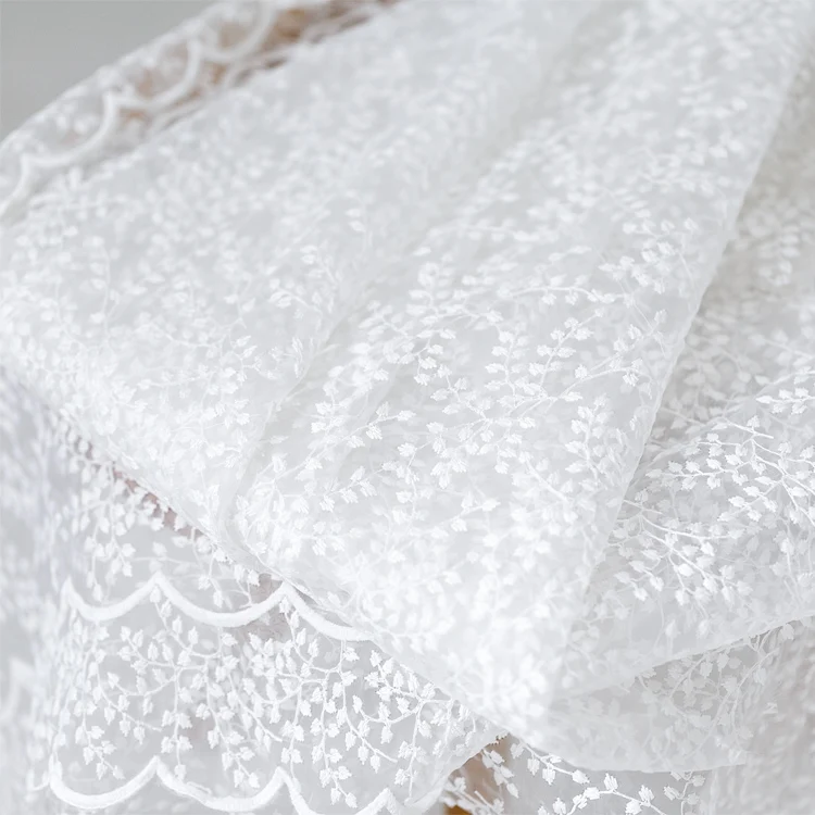2 ярда органза маленькая Цветочная Свадебная вышитая кружевная ткань diy ремесло модная юбка платье аксессуары для шитья одежды MT51