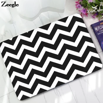 

Simple Style Floor Carpet Living Mat Absorbent Mat for Bedroom Non-slip Door Mat Black and White Rubber Doormat