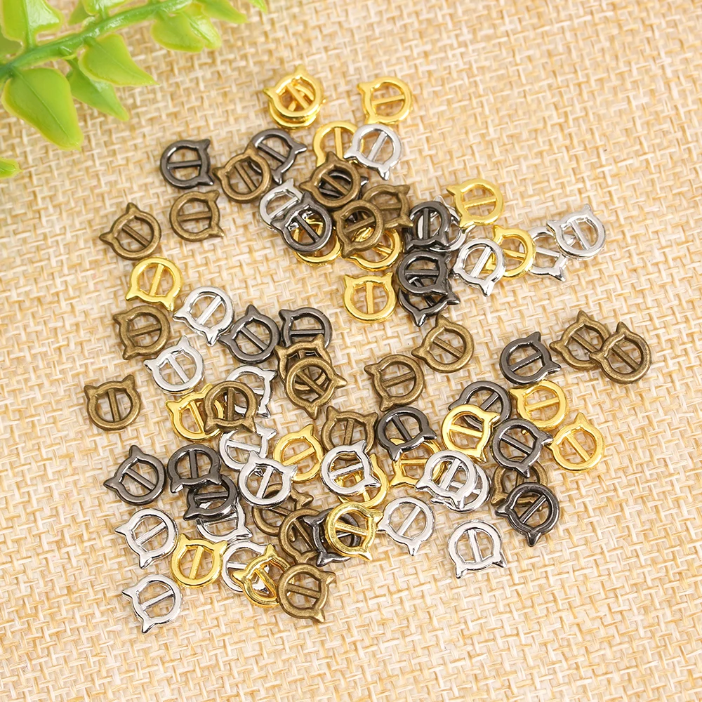 20/40 Pcs Mini Metal Doll Tri-glide Belt Buckles Clips Button Adjustment Buckle DIY Handmade Doll Clothes Bags Shoes Accessories