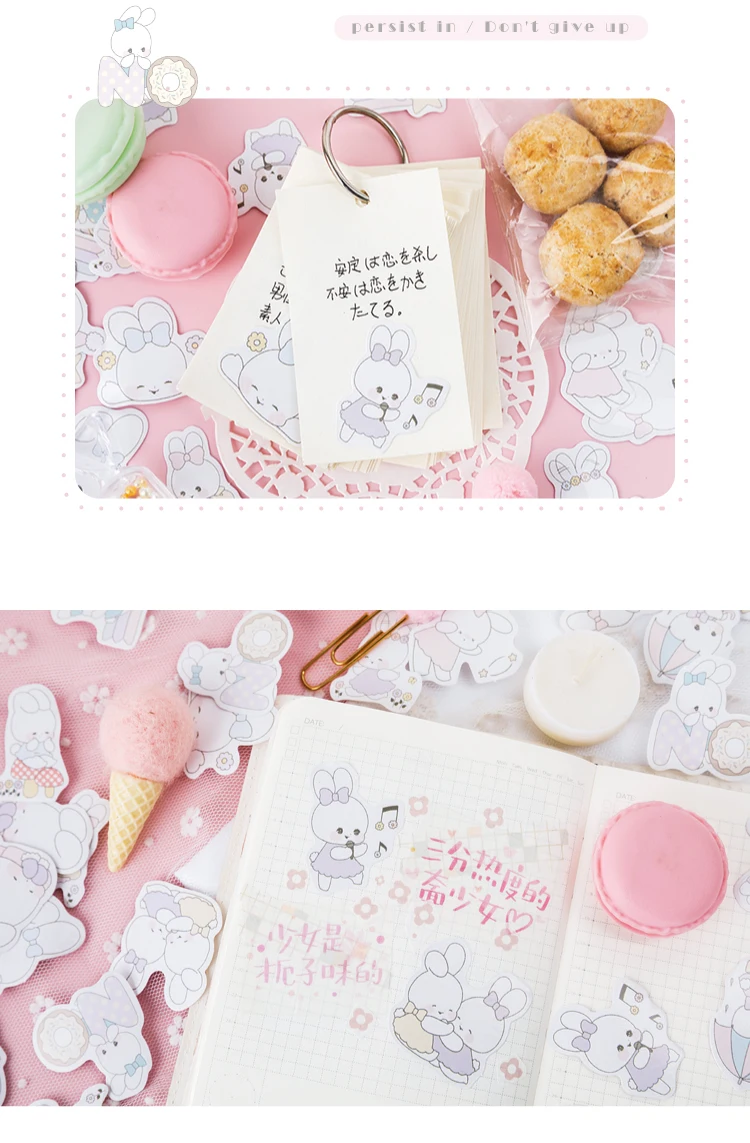 20 компл./лот Kawaii канцелярские наклейки собаки, кролика, дневник декоративные Мобильный наклейки Скрапбукинг ручные поделки наклейки