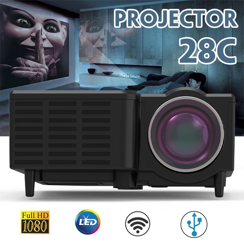 Мини проектор UNIC 28C Портативный светодиодный 1080p Full HD для домашнего кинотеатра