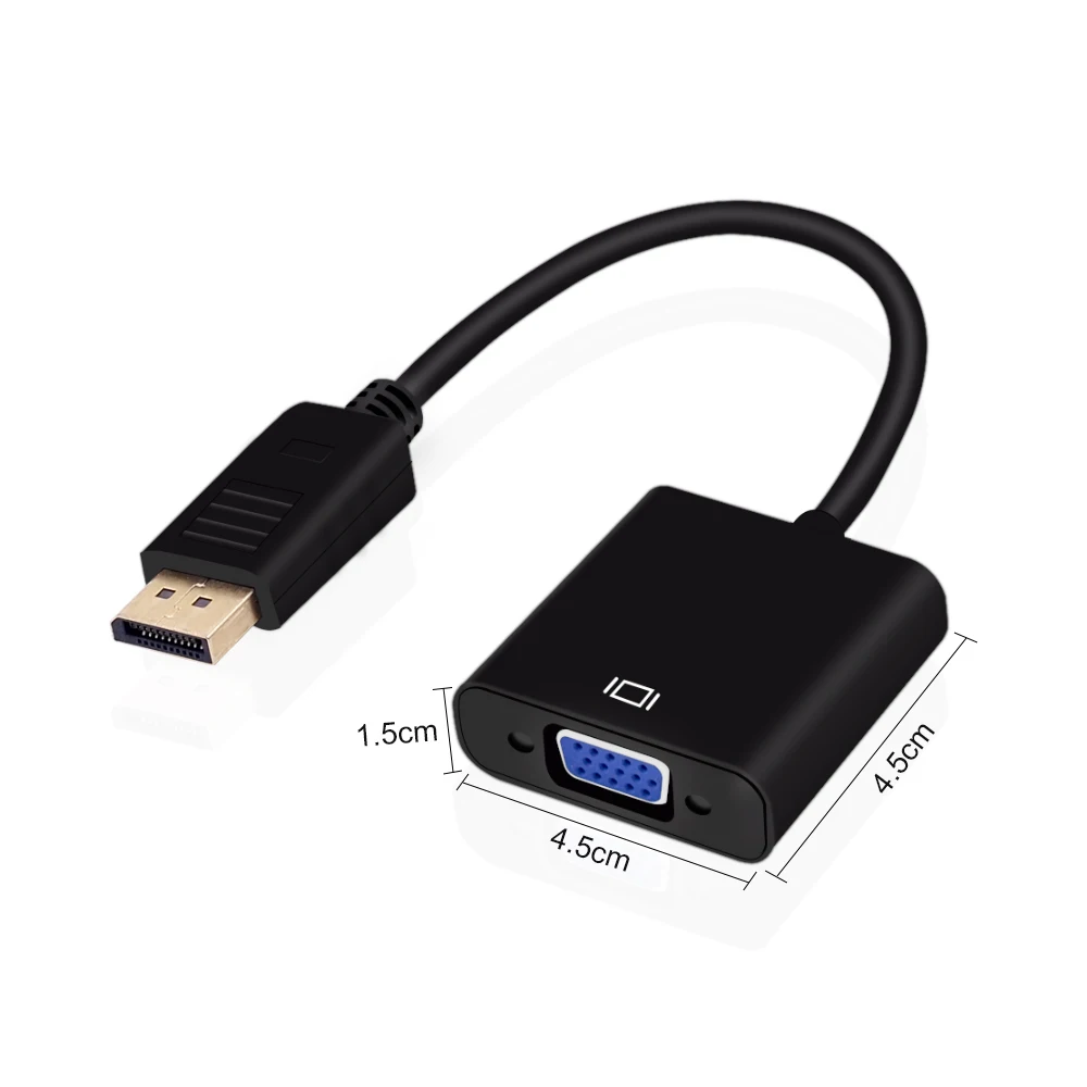 

DisplayPort Display Port DP to VGA Adapter Cable Male to Female Converter for PC Computer Laptop HDTV Monitor Projector