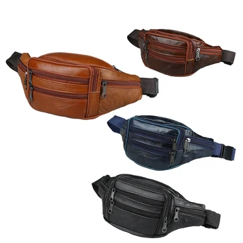 

Men's Fashion Leather Belt Bag, Running Belt Bag Large-Capacity Yoga Sports Change Belt Bag Chest Bag