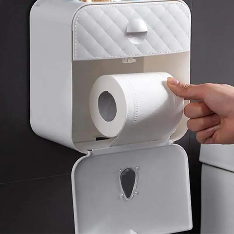 

Diamond Veins Tissue Boxes Staple-Free Wall-Mounted Large-Capacity Storage Drawer Sundries Storage Box Toilet Paper Holders