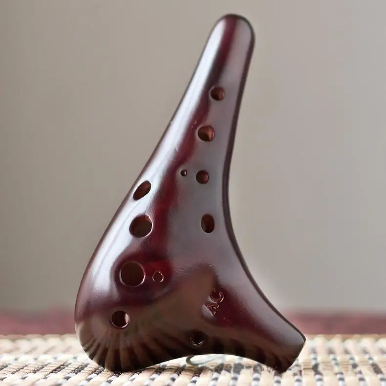 Najtaniej Profesjonalne 12 Hole Alto Tone C flet okaryna ceramiczne instrumenty muzyczne wędzone palić