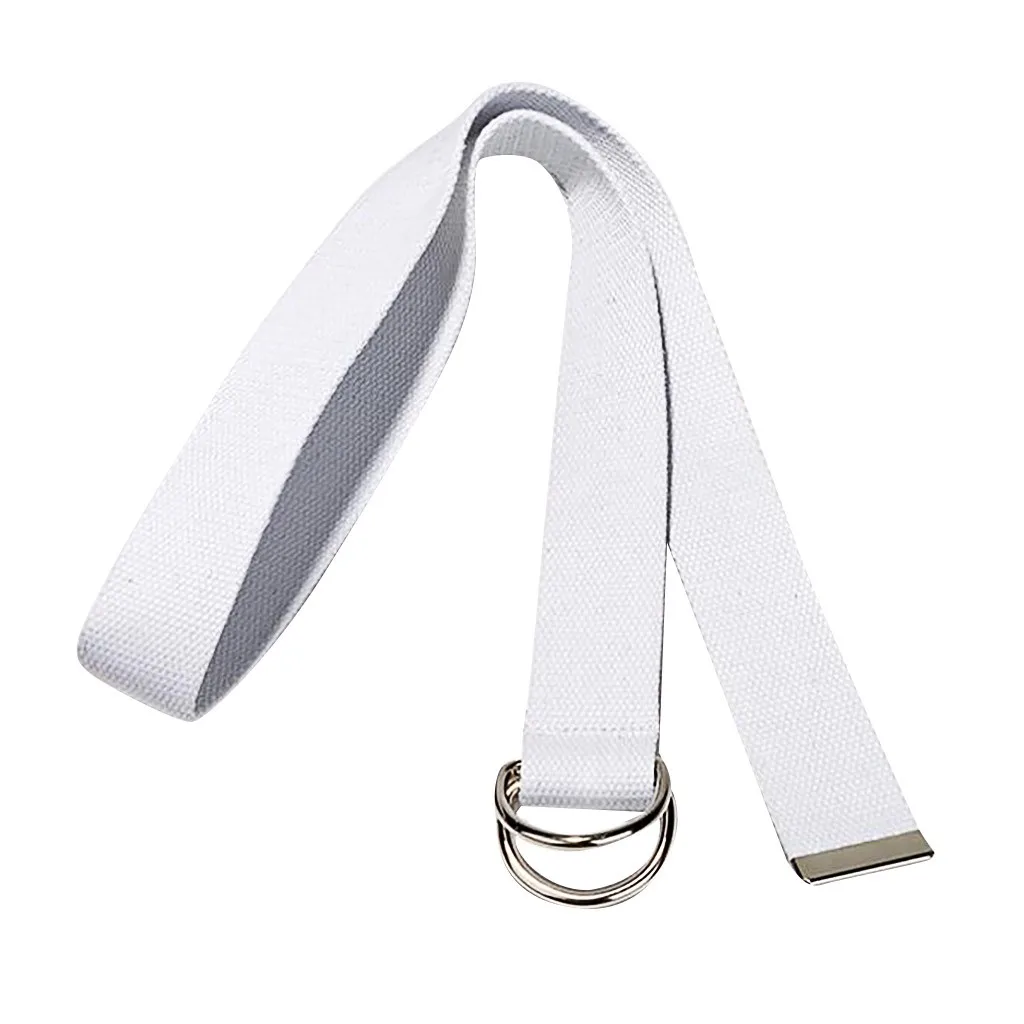 120-140 CM Double Loop Canvas Belt Men Women Belt Solid Students Waistband Belt riem pasek damski cinturones para hombre#H