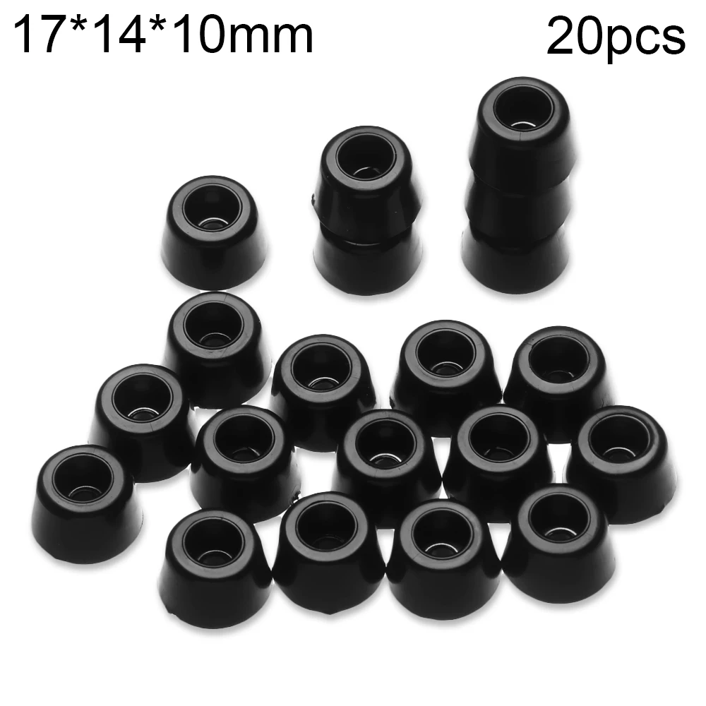 20-Pack Black Rubber Furniture Leg Pads - Tile Floor Protectors