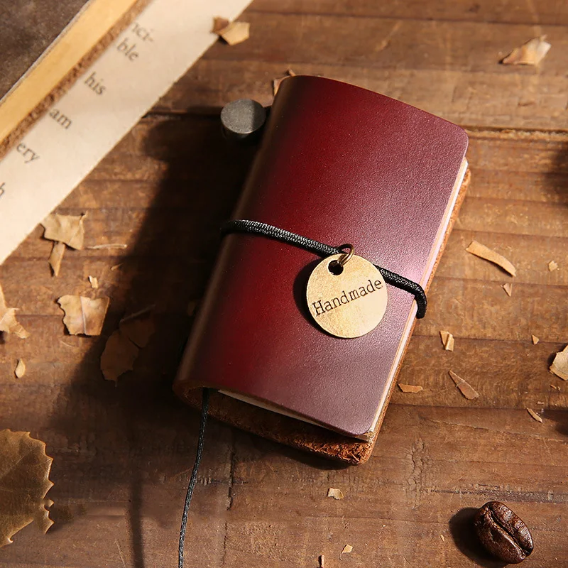 Oily Cowhide 15 Мини-блокнот из воловьей кожи с обложкой для книг Notepaad дневник путешествий винтажный школьный блокнот ежедневный офисный на шнуровке портативный путешественник - Цвет: Oily Cowhide 15