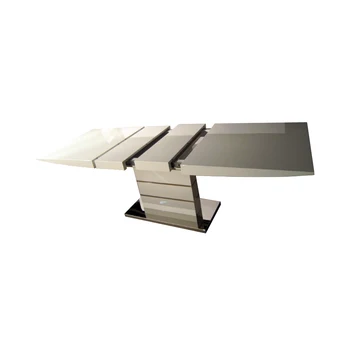 Sillas de comedor de madera para uso en el hogar, comederos de madera blanca brillante, mesa plegable nórdica de 160/190/220cm