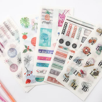 

4pcs/pack Funky Junk Recoeding Time Scrapbook Diary Stickers Scrapbooking Paper Craft Diy Flakes paper sticker