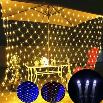 

LED Net Mesh Fairy String Light1.5x1.5M 3x2M 6x4M Holiday Lighting Outdoor Patio Garland For Christmas Decoration