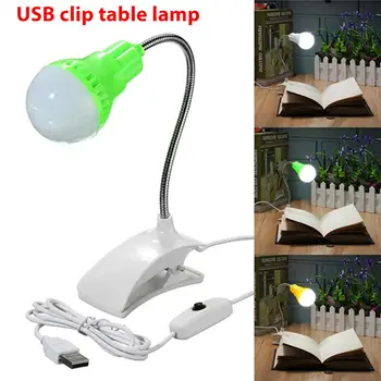 

Clip-On Light Plastic USB Clamp Light Desk Bed Book Flexible Desk Lamp Study Reading Table Light