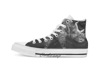 

SAFARI PROFILE RHINO BLACK EDITION Custom Casual High Top lace-up Canvas shoes sneakers Drop shipping