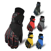 Лыжные перчатки для детей; зимние толстые теплые водонепроницаемые перчатки для мальчиков; лыжные перчатки для сноуборда и снегохода; лыжные перчатки для девочек; лыжные зимние перчатки
