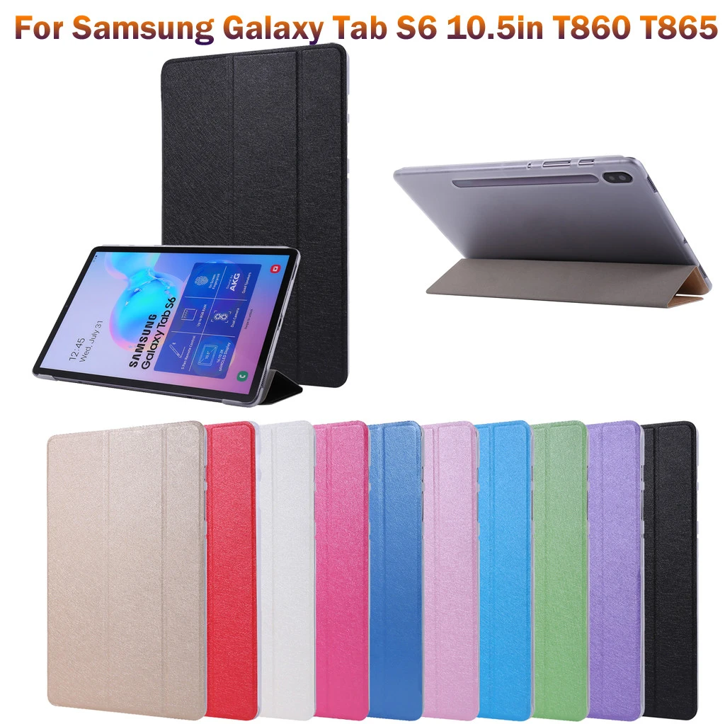 Para Samsung Galaxy Tab S6 10.5in T860 Smart Case carcasa delgada de pie  funda de tablet funda de regalo para Tablet carcasa a prueba de golpes| Fundas de tablets y libros electrónicos| -