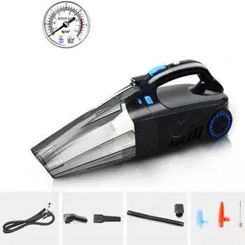 

4 in 1 Car Handheld Vacuum Cleaner with Digital Tire Inflator Pump Pressure Gauge LED Light Vacuum Cleaner For Home Auto Car