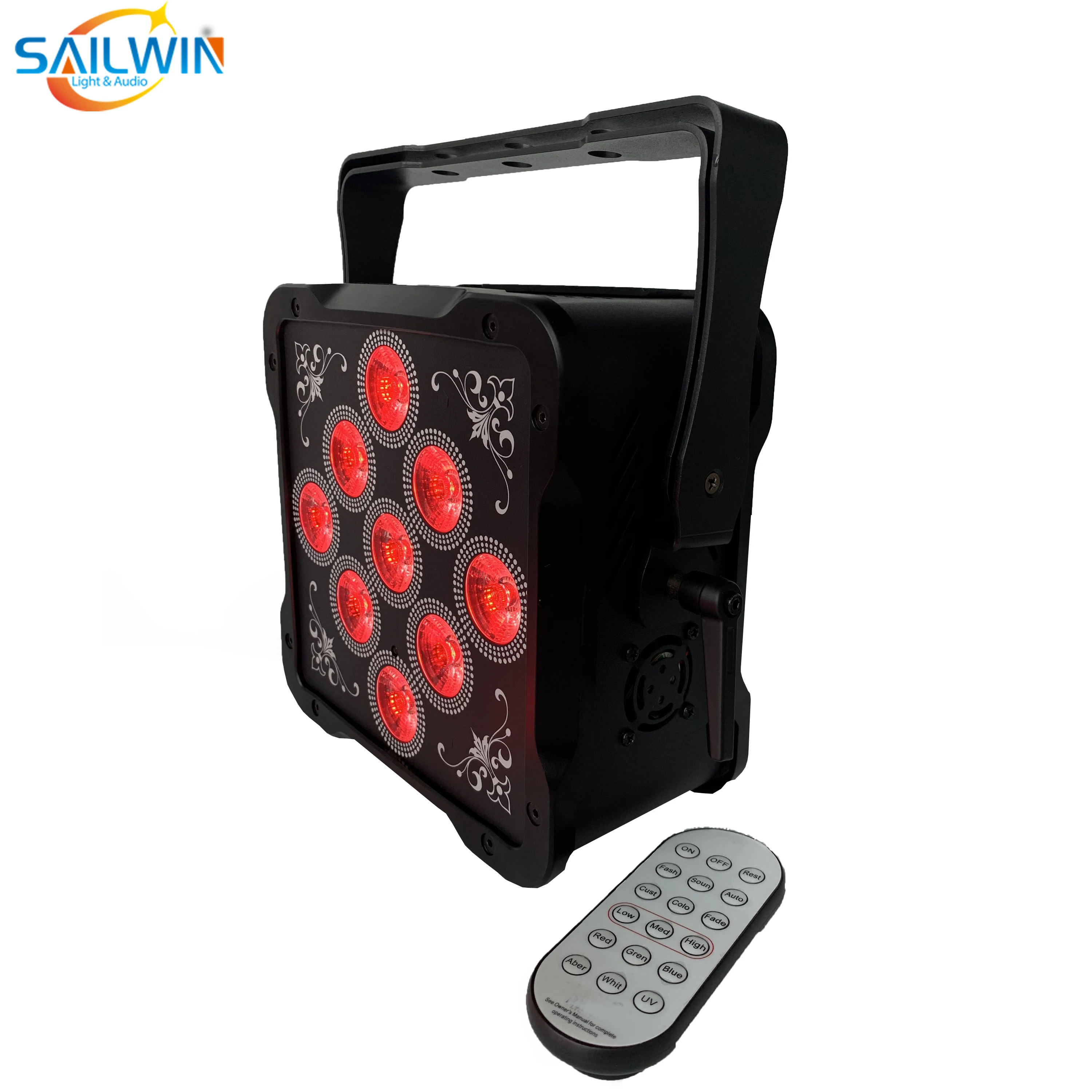 

Европейские запасы Sailwin 9X18W 6 в 1 RGBAW UV APP мобильный аккумулятор WIFI светодиодный сцсветильник прожектор Par диско светодиодный проектор движущаяся головка